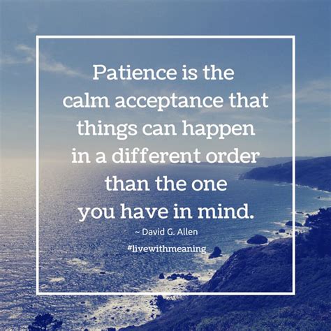 Patience Is The Calm Acceptance That Things Can Happen In A Different