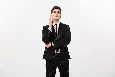 Free Photo Business Concept Handsome Businessman With A Finger