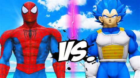 Vegeta Vs Spiderman Dragon Ball Vs Marvel Superhero Youtube