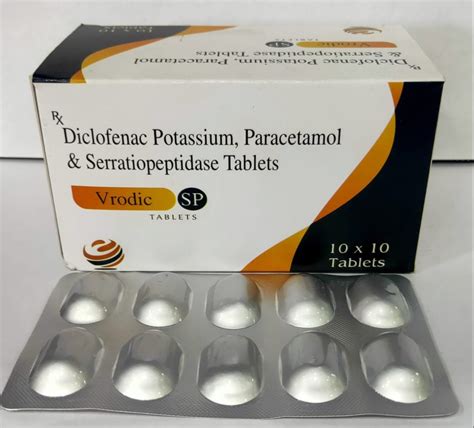 Diclofenac Potassium Paracetamol Serratiopeptidase Tablet Prescription Rs Box Id