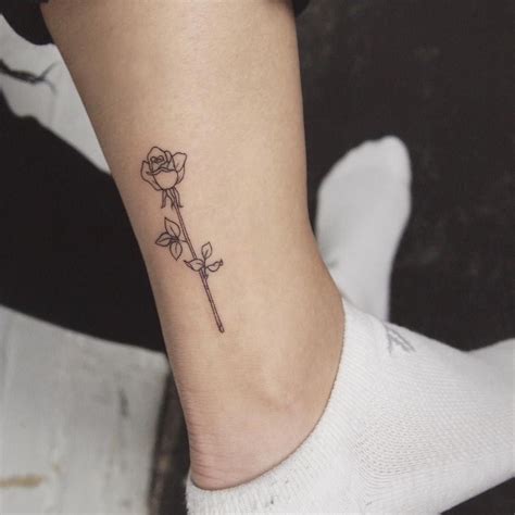 Pink rose dainty hand tattoo : jess chen on Instagram: "2/2, on the ankle and for ...