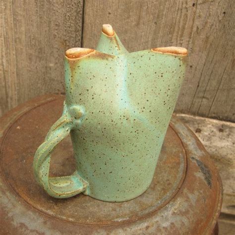 Handbuilt Wide Based 12 Oz Tripod Pottery Clay Coffee Cup Etsy