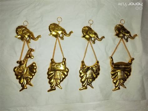 Golden 15 Aluminium Hanging Music Ganesh Set Goodluck Handicraft Id