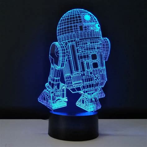 Novelty 3d Night Light Cool Star Wars R2d2 Robot Lamp Aras Usb