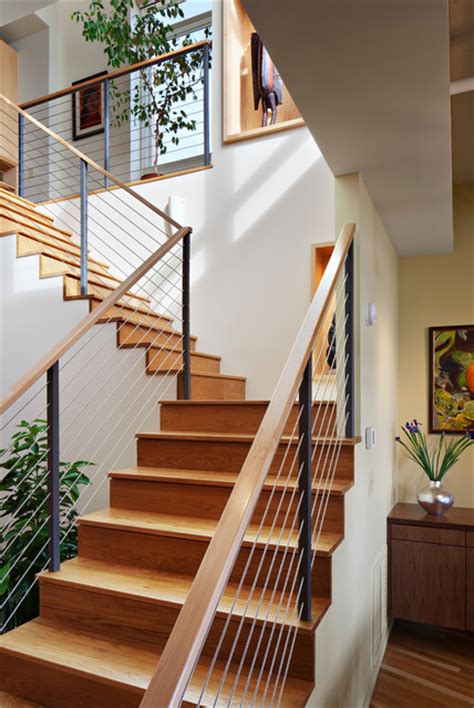 When considering a new staircase, think about your family members and how they use the stairs to make the best choice because each kind has advantages and disadvantages. Kress Penthouse - Contemporary - Staircase - Raleigh - by ...