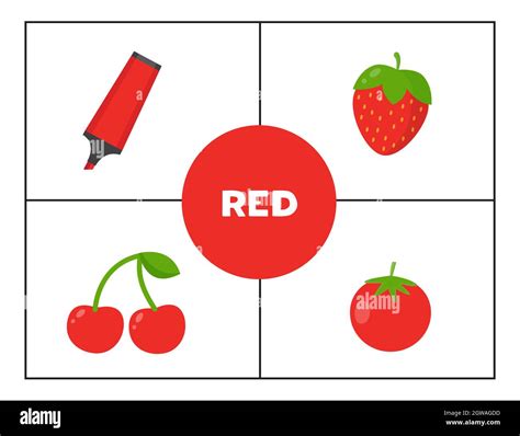 Basic Colors For Children Flashcards For Learning Colors Red Color