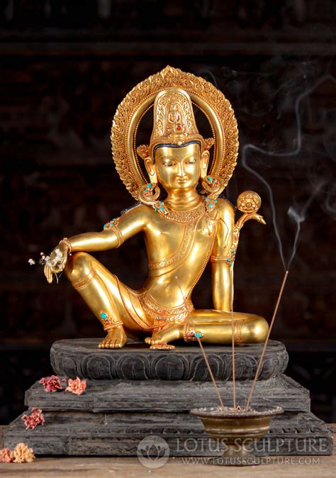 Masterpiece 24 Karat Gilded Gold Nepalese Lokeshwor Bodhisattva