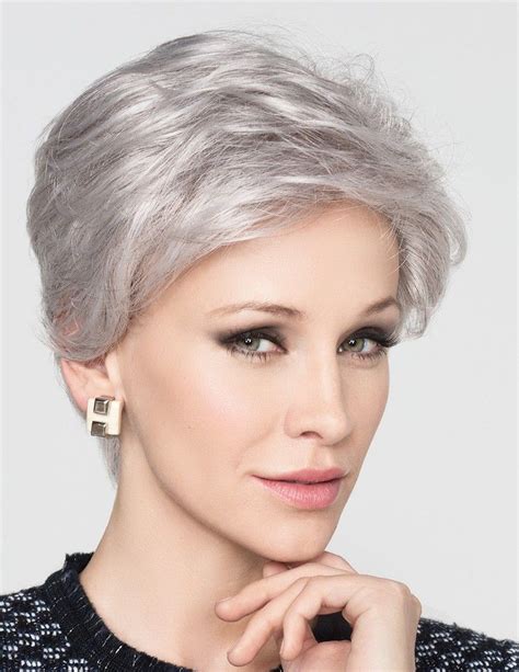 Natural Short Grey Hair Wig For Old Women Uk