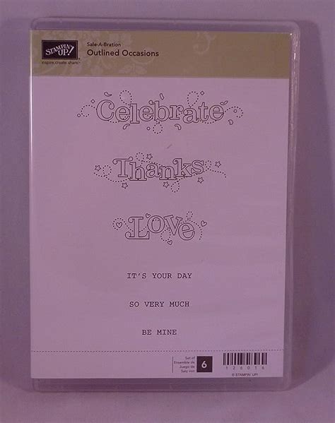 Amazon Com Stampin Up OUTLINED OCCASIONS Set Of Decorative Rubber Stamps Retired Arts