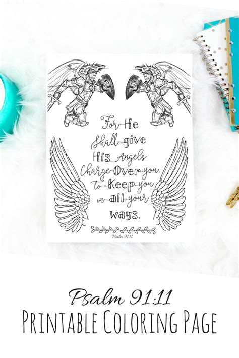 Here are some free printable coloring pages inspired by psalm 91:4. Gumroad - Psalm 91:11 Digital Download Printable Coloring ...