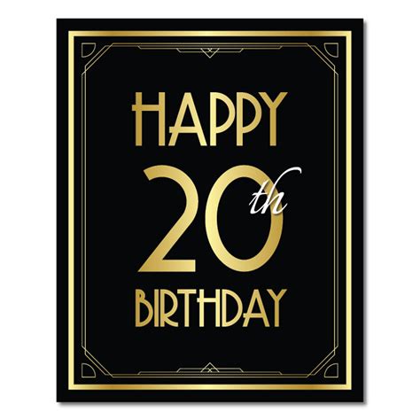Happy 20th Birthday 20th Birthday Decoration 20th Birthday Etsy