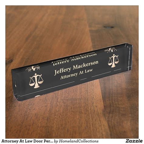 Attorney At Law Scales Of Justice Lawyer Judge Desk Name Plate Zazzle