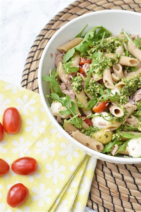 Koude pasta salade met tonijn en pesto byAranka nl