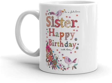 Kreative Lab Happy Birthday Sister Love Coffee For Sister Brother Friends Glossy Finish