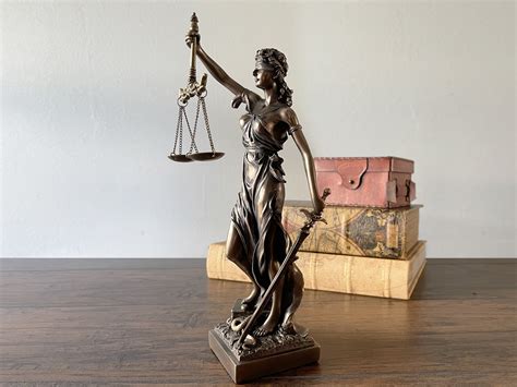 Blind Lady Justice Themis Goddess Statue Decor Etsy