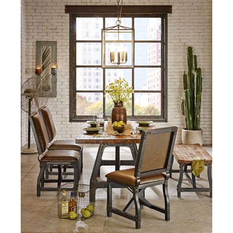 Lancaster 7 Pc Industrial Dining Set Abode And Company