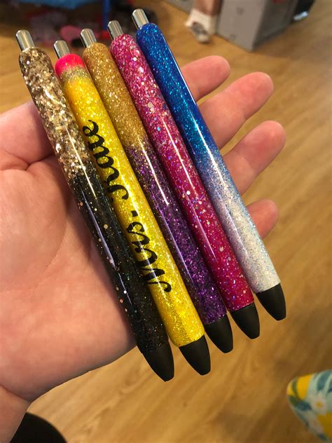 Custom Glitter Pens Etsy