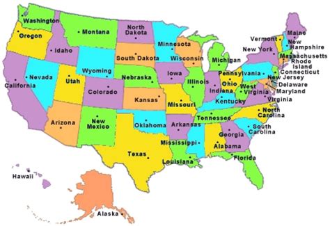 Map Of United States With State Names And Capitals Us Maps State