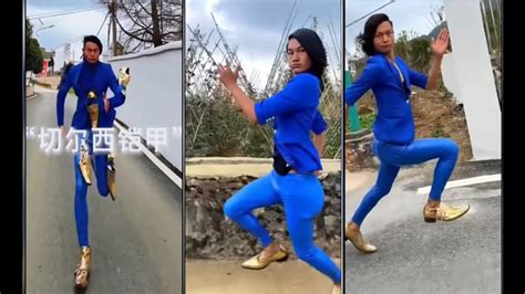 Blue Suit Chinese Man Transforming And Running Meme Compilation Youtube