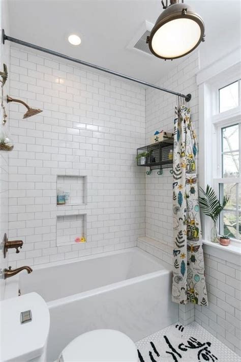 Gray walk in shower boasts ceiling and walls clad in gray tiles fitted with a white and gray mosaic tiled shower niche as well as a vintage style exposed plumbing shower kit. 21 + Getting the Best Bathroom Remodel with Tub | Bathtub ...