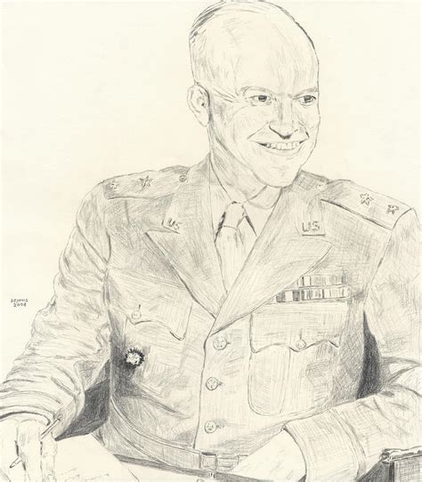 Dwight D Eisenhower Drawing By Dennis Larson Pixels