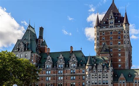 Chateau Frontenac Quebec City Beautiful Castle Evening Hotel Upper