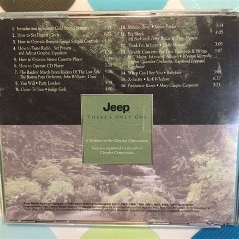 Jeep Grand Cherokee Infinity Gold Audio System Demo Sampler Cd 1995