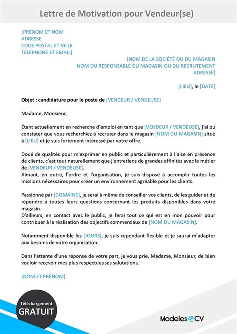 Lettre De Motivation Supermarch Mise En Rayon