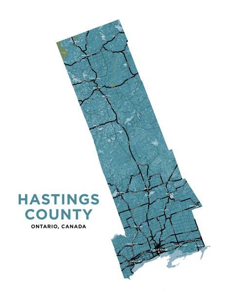 Hastings County Map Print Jelly Brothers