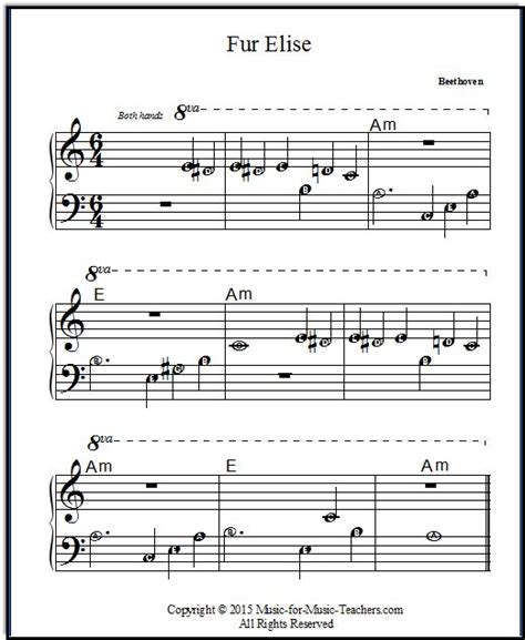 The melodies are popular traditional melodies that are public domain. Fur Elise Free & Easy Printable Sheet Music for Beginner Piano | Fur elise sheet music, Piano ...