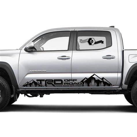 Trd Toyota Rocker Panel Mountain Forest Stripes Decals Stickers For