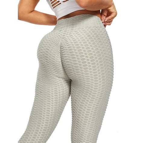 Sayfut Womens High Waisted Ruched Yoga Pants Tummy Control Scrunched Booty Leggings Workout