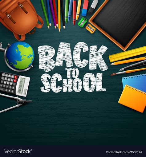 Back To School Background With Stationery And Scho Vector 21530194
