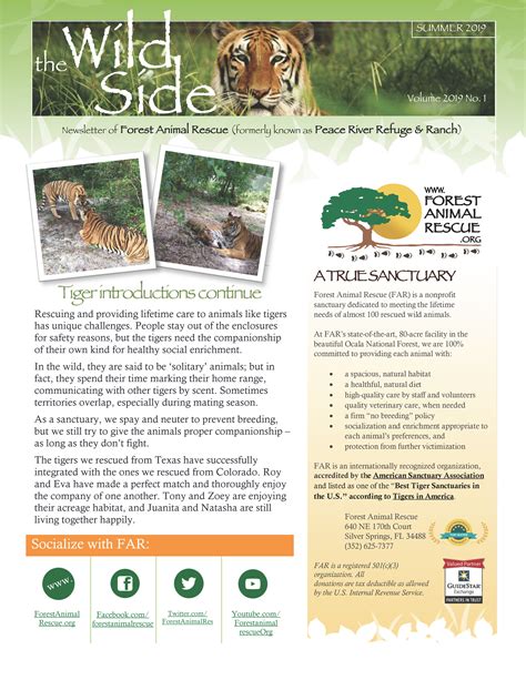 Our Most Recent Newsletter Is Online Forest Animal Rescue