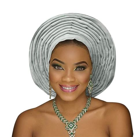 2018 African Headtie Head Wraps Aso Oke Gele Nigerian Headwear Asobi