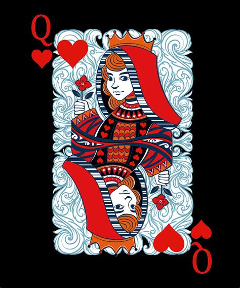 Queen Of Hearts Card Digital Art By Joseph Duncan Pixels