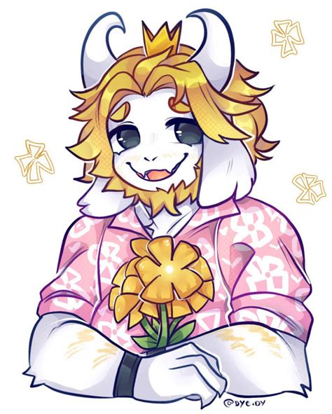 A Happy Asgore Holding His Flowers Rasgoredreemurr