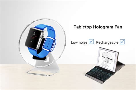 Portable Rechargeable Desk Top Holographic Display 3d Hologram Led Fan 30cm Buy Hologram Fan