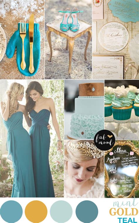 Cobalt and gold color palette. Gold Mint and Teal Wedding Palette { Vintage hint }
