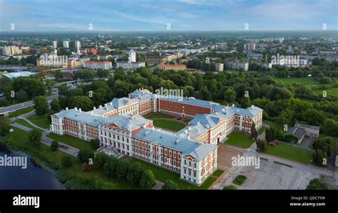 Aerial View Of Jelgava City Panorama Llu Palace In Latvia Zemgale