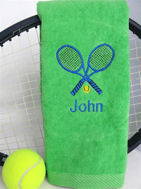 Tennis T Personalized Green Tennis Towel Monogrammed Tennis