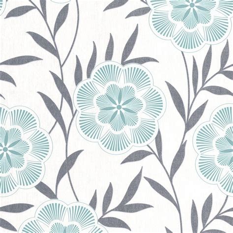 Flora Teal Wallpaper Contemporary Wallpaper By Graham And Brown