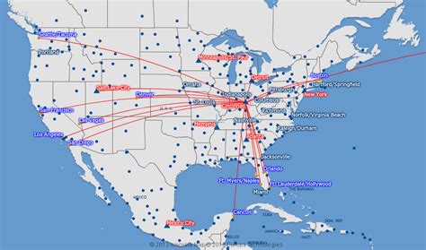 Delta Air Lines Route Map North America From Cincinnati
