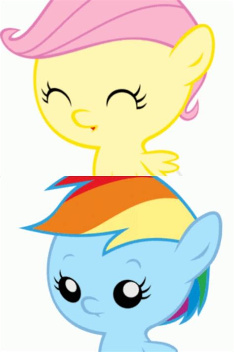 I used the app procreate for the clouds and stars, and i used the app art studio for the rest. Baby Fluttershy and Rainbow Dash. | MLP (My Little Pony ...