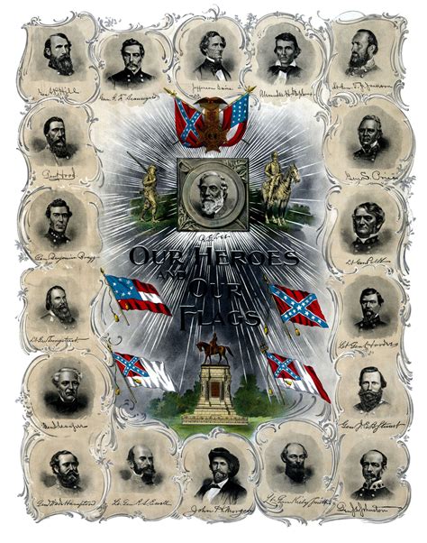 Confederate Heroes And Flags Robert E Lee Jefferson Davis Jeb Stuart Ci