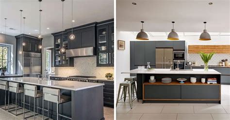 Here's a detail from that boston kitchen, where an inset wood shelf is both cleverly functional and artful. 40 Grey Kitchen Ideas That Will Never Go Out of Style ...