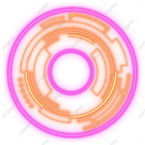 Futuristic Hud Hd Transparent Neon Circle Hud Element For Futuristic