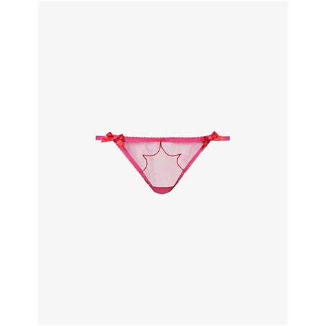 Agent Provocateur Womens Lorna Mid Rise Mesh Thong Editorialist
