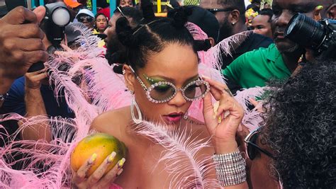 Rihanna Is Pretty In Pink During Crop Over Carnival In Barbados