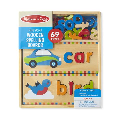Melissa And Doug First Words Wooden Spelling Boards Letter Matching